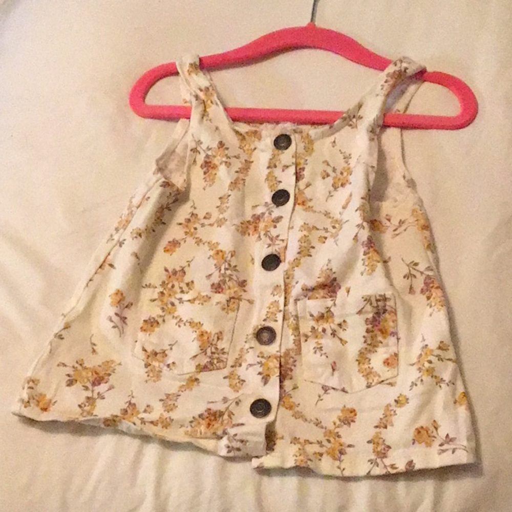 Floral Kids Top with Button Detail